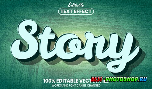 Story text, font style editable text effect
