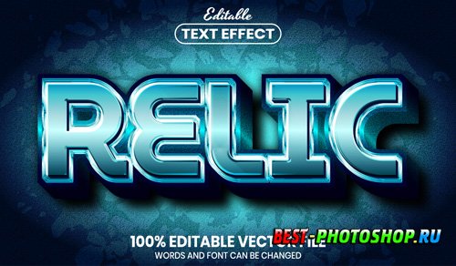 Relic text, font style editable text effect