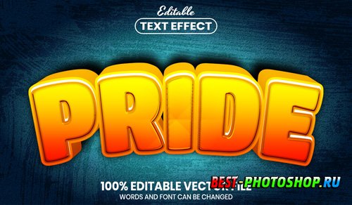 Pride text, font style editable text effect