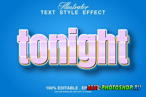 Tonight text effect editable