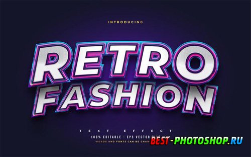 Retro fashion editable text style effect