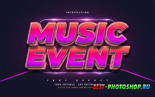 Music event editable text style effect