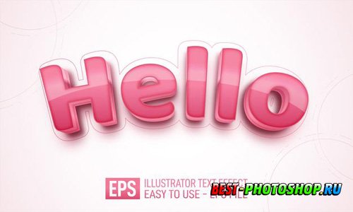 Hello 3d text editable style effect template