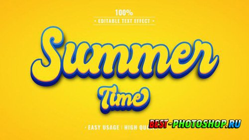 Summer time editable 3d text effect