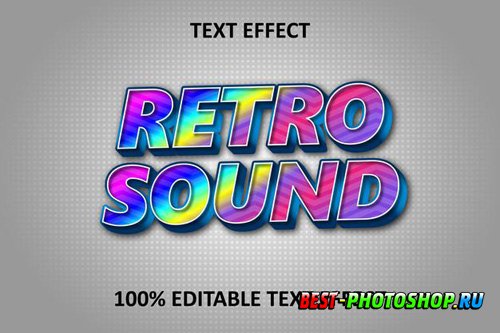 Retro rainbow music editable text effect rainbow