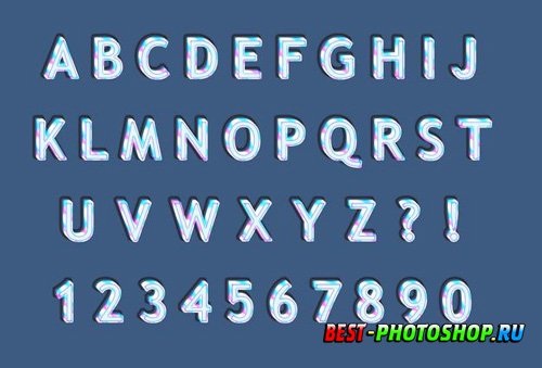 Rainbow ice 3d alphabets numbers set