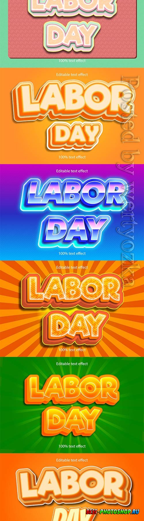 Labor day editable text effect vol 6