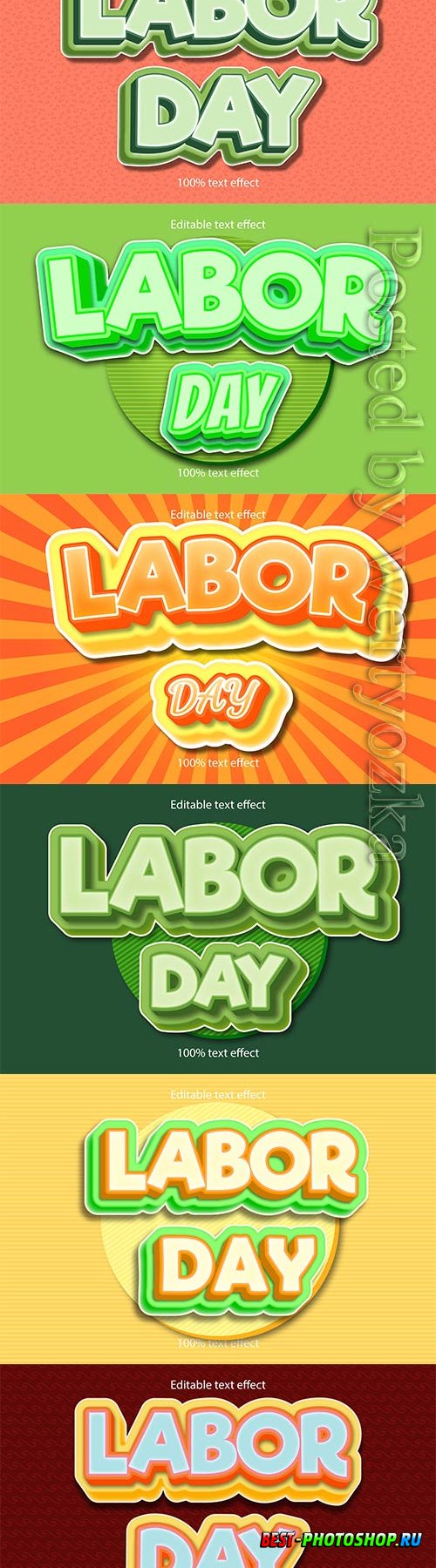 Labor day editable text effect vol 5