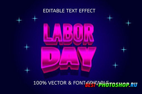 Labor day editable text effect vol 2