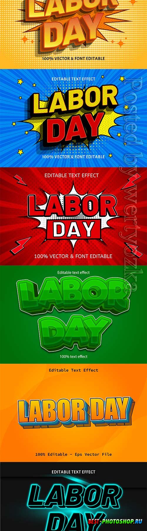 Labor day editable text effect vol 9