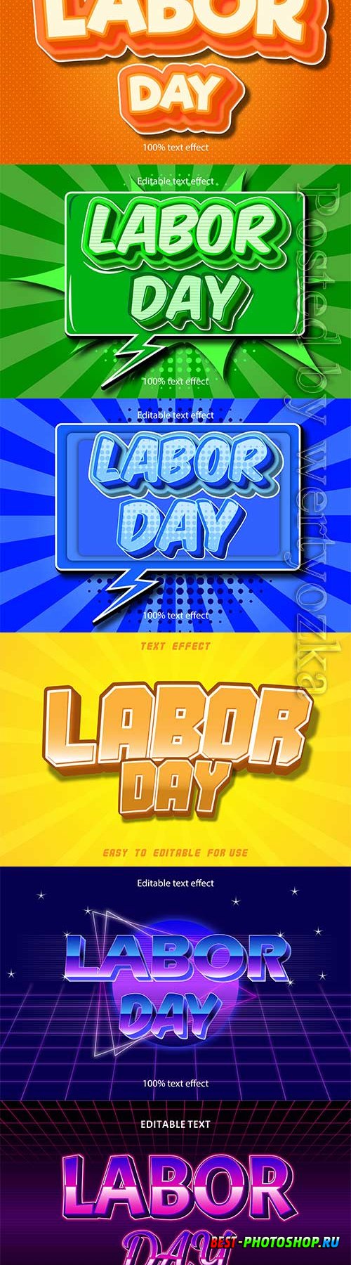 Labor day editable text effect vol 7