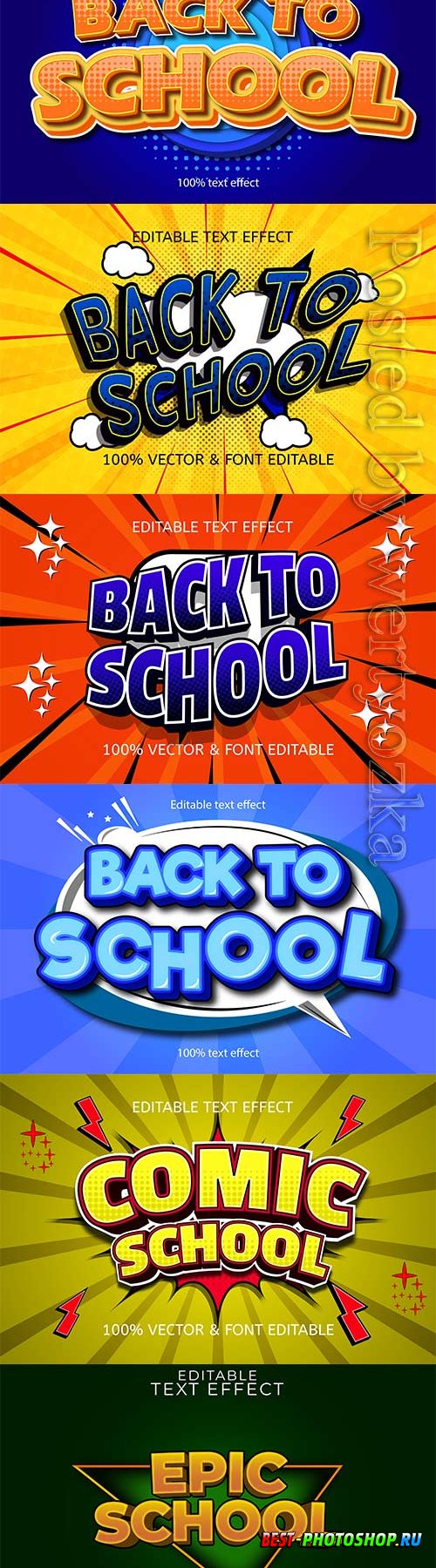 Back to school editable text effect vol 7