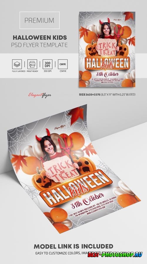 Halloween Kids Premium PSD Flyer Template