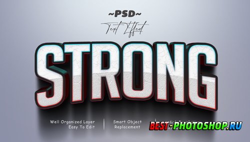 Strong 3d psd editable text effect Premium Psd
