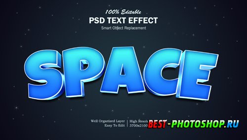 Space movie style psd editable text effect Premium Psd