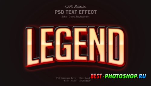 Legend cinematic style psd editable text effect Premium Psd