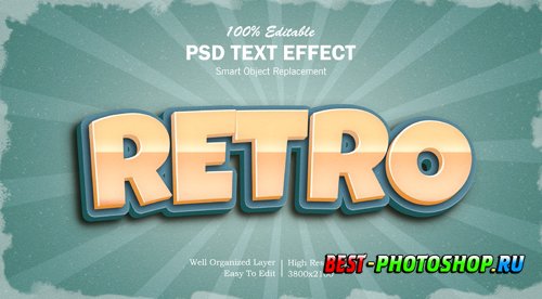 Retro style editable psd text effect Premium Psd