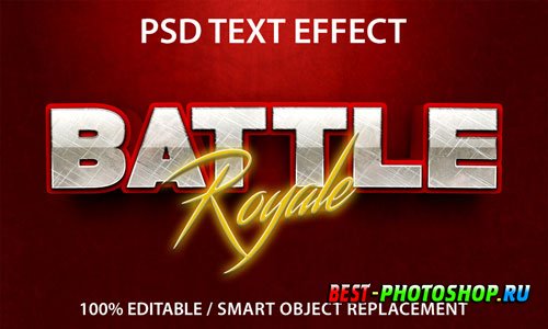 Editable text effect battle royale premium Premium Psd