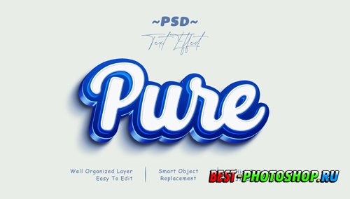 Blue gradient popup psd editable text effect Premium Psd
