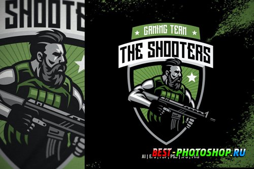 Bearded Soldier Mascot for Sport and Esport Logo