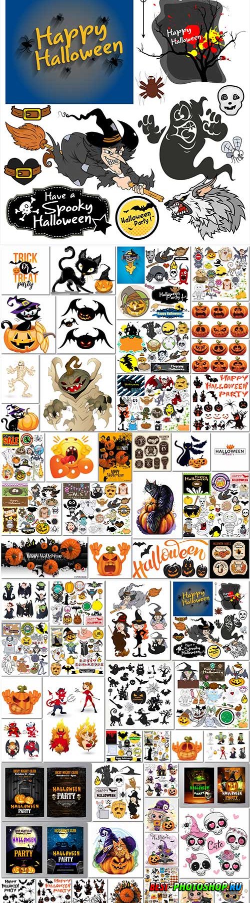 Bundle Halloween vector illustration