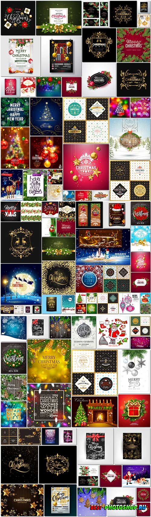 100 Bundle Christmas and New Year vector vol 2