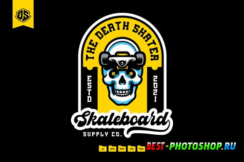 Skateboard Skull Logo Template