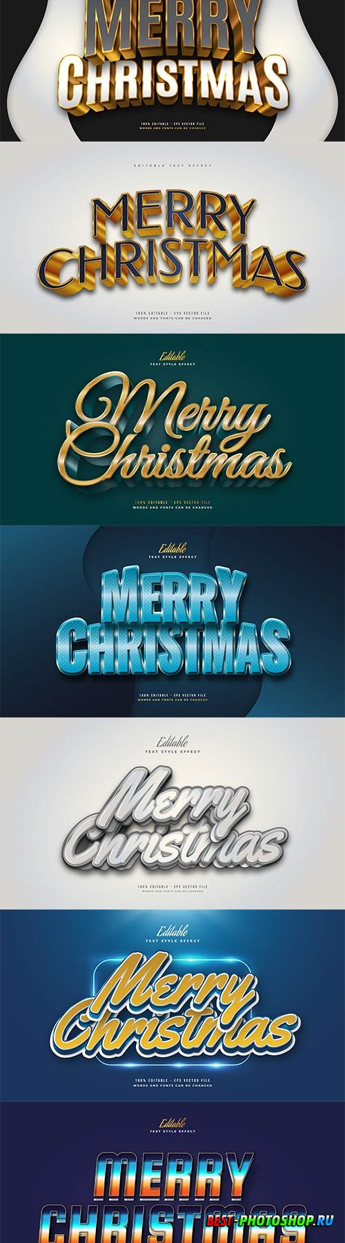 Merry christmas and happy new year 2022 editable vector text effects vol 24