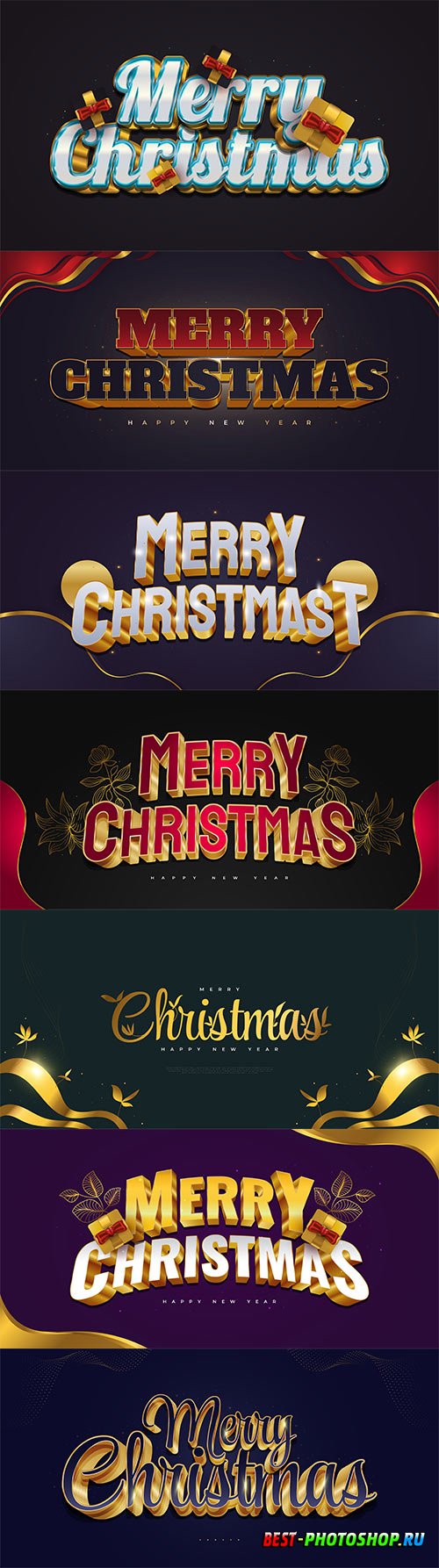 Merry christmas and happy new year 2022 editable vector text effects vol 17