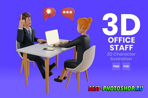 Office Staff 3D Character Illustration 6