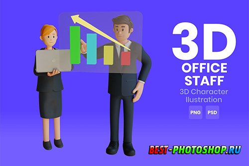 Office Staff 3D Character Illustration 3