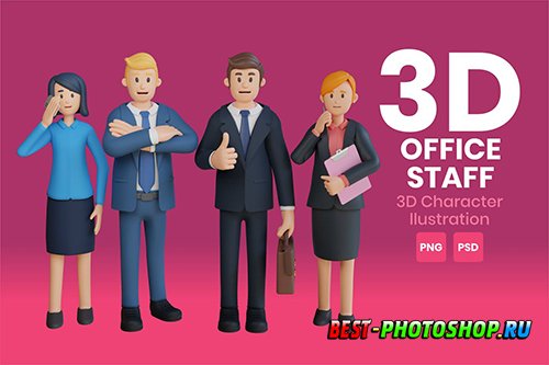Office Staff 3D Character Illustration 4