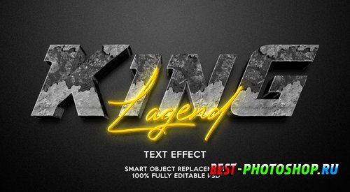 King lagend text effect template psd