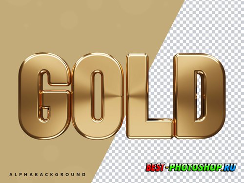 Gold text effect 3d psd