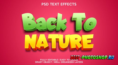 Back to nature text effect premium psd