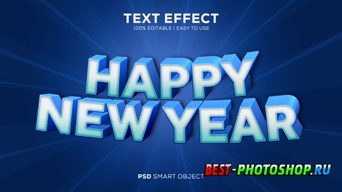 Easy to use new year psd text effect psd