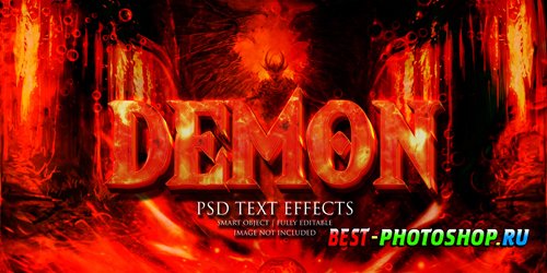 Demon text effect psd