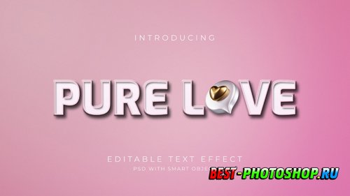 Pure love text effect psd