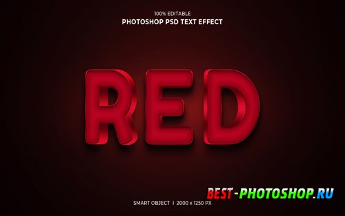 Red 3d editable text effect psd