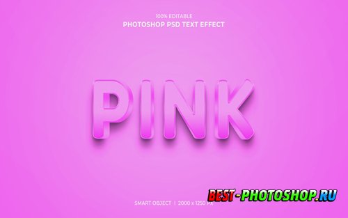 Pink 3d editable psd text effect