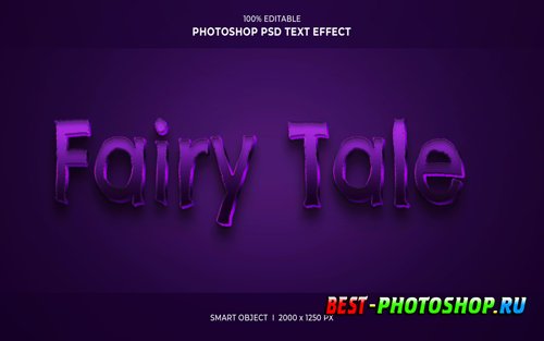 Fairy tale 3d editable psd text effect