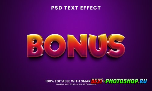 Bonus 3d text effect psd
