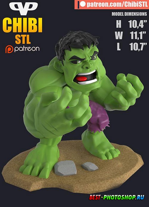3DXM - Chibi Hulk